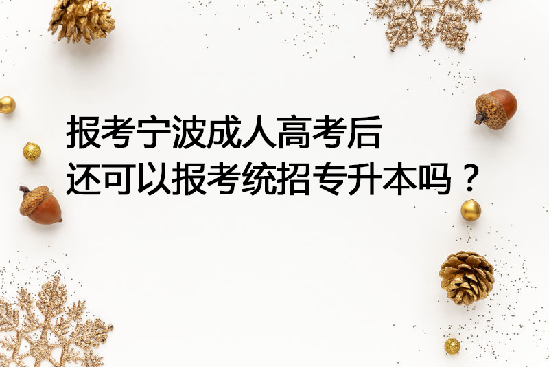 报考宁波成人高考还可以报考统招专升本吗？