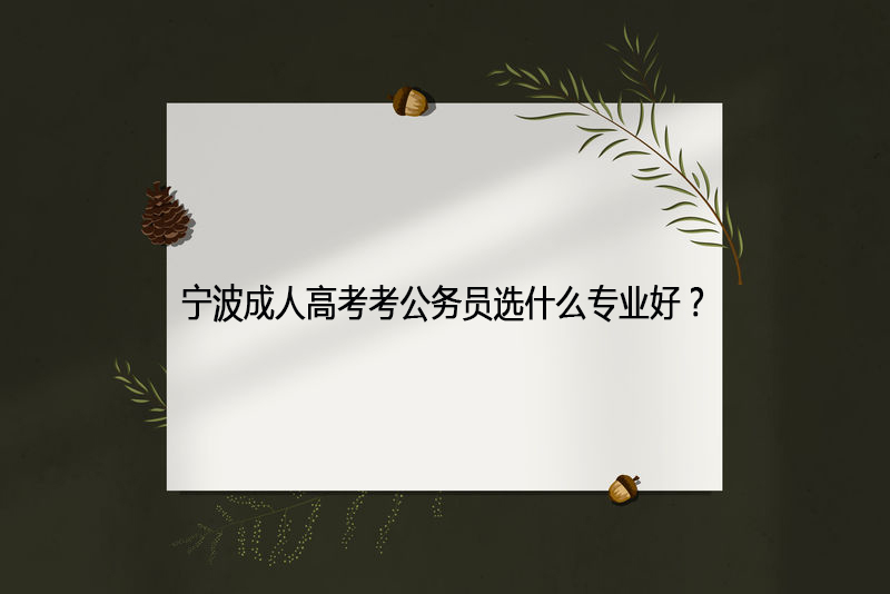 宁波成人高考考公务员选什么专业好？