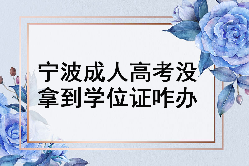 宁波成人高考没拿到学位证咋办?